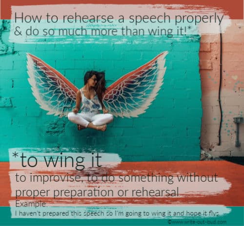 Image: girl with angel wings levitating
Text: How to rehearse a speech properly and do so much more than 'wing it'.