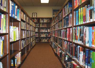 books stacks in a library 